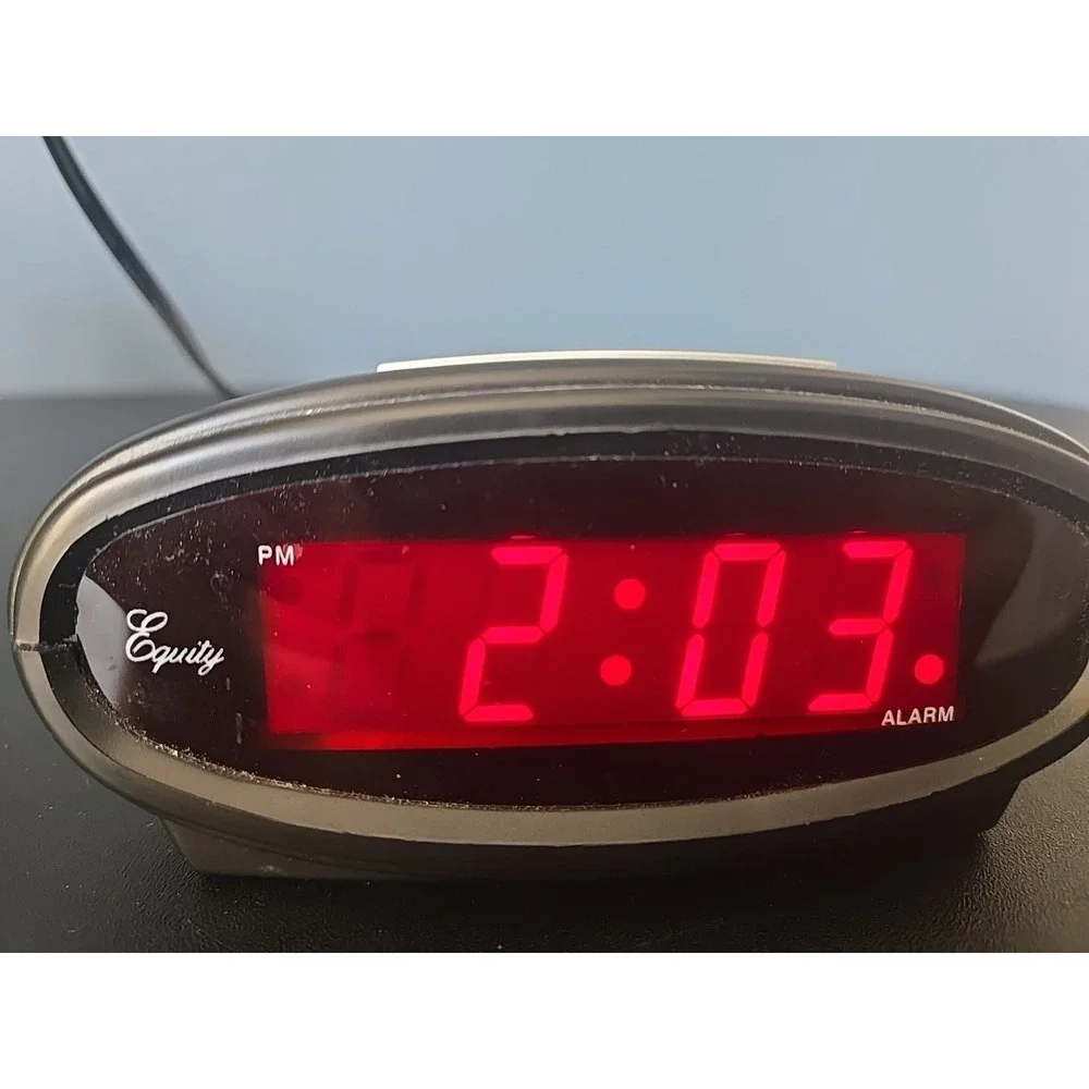 Equity Digital Alarm Clock Model 30227 30228 Electric Battery‎ Backup Black